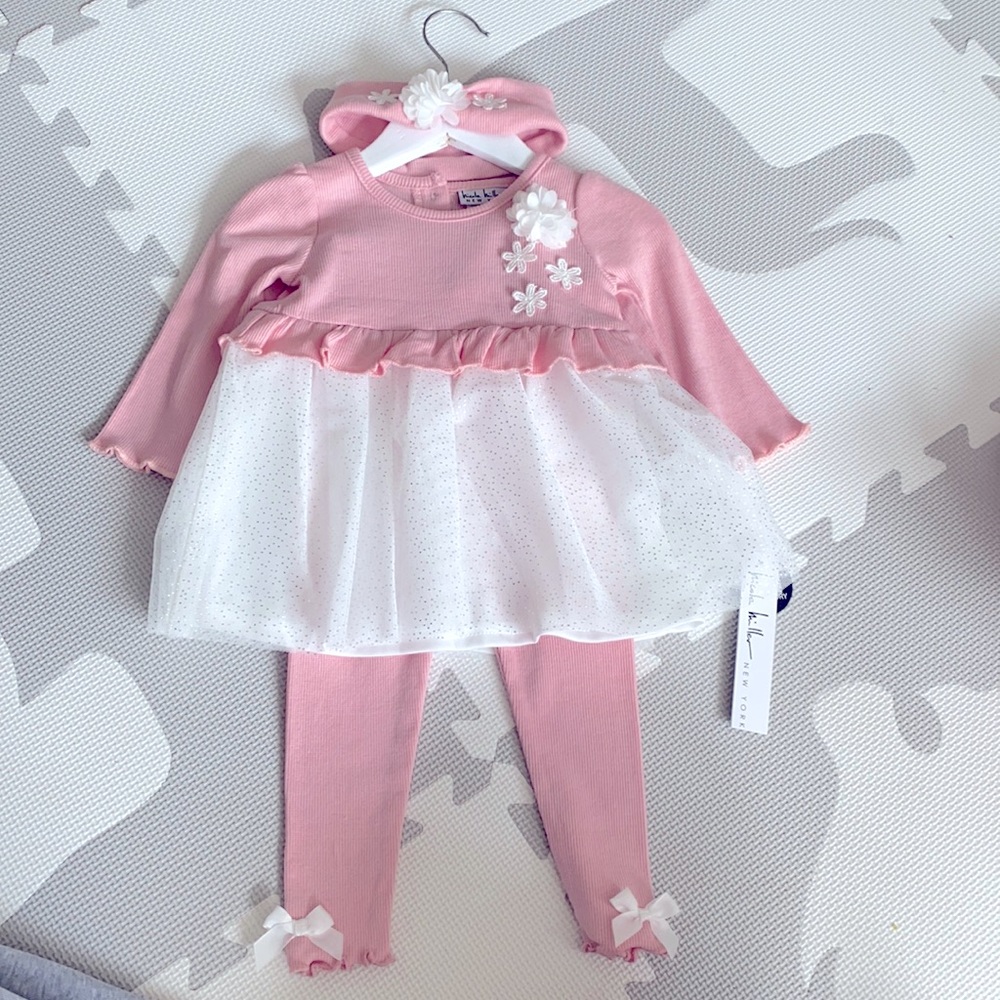 3 piece head band top and leggings set
